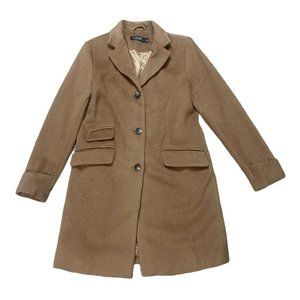 LRL Ralph Lauren Womens Coat Beige Buttons Pockets Notch Lapel Back Slit 2
